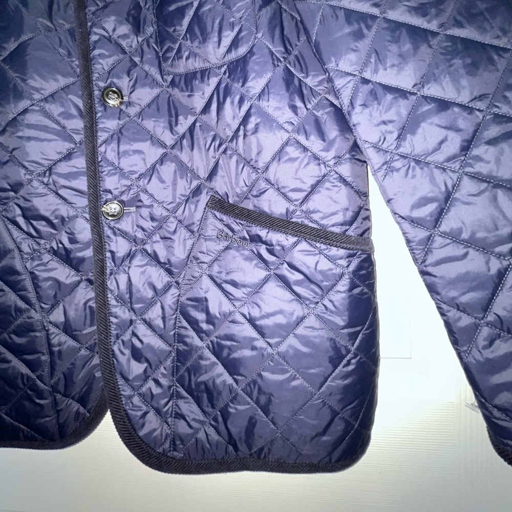 Barbour Tartan 
Men's Quilted Navy Jacket - Picture 5 of 11